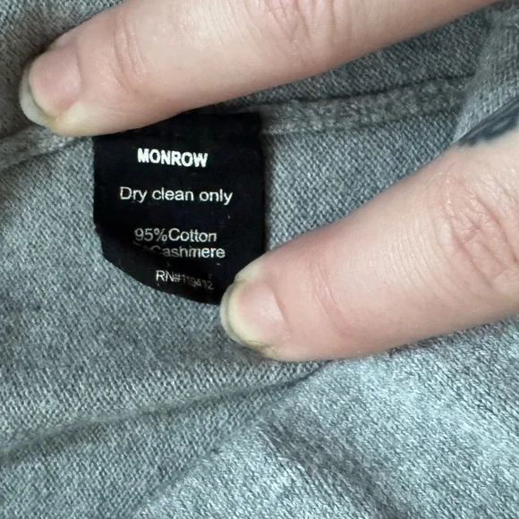 Monrow Light Gray Camo Cotton and Cashmere Joggers - Picture 6 of 6